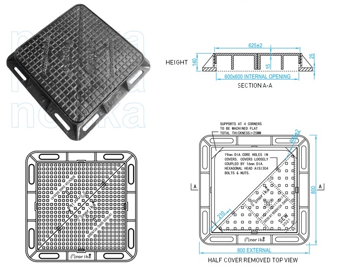 Ductile Iron Heavy Duty Manhole Cover & Frame (A1 Grade)